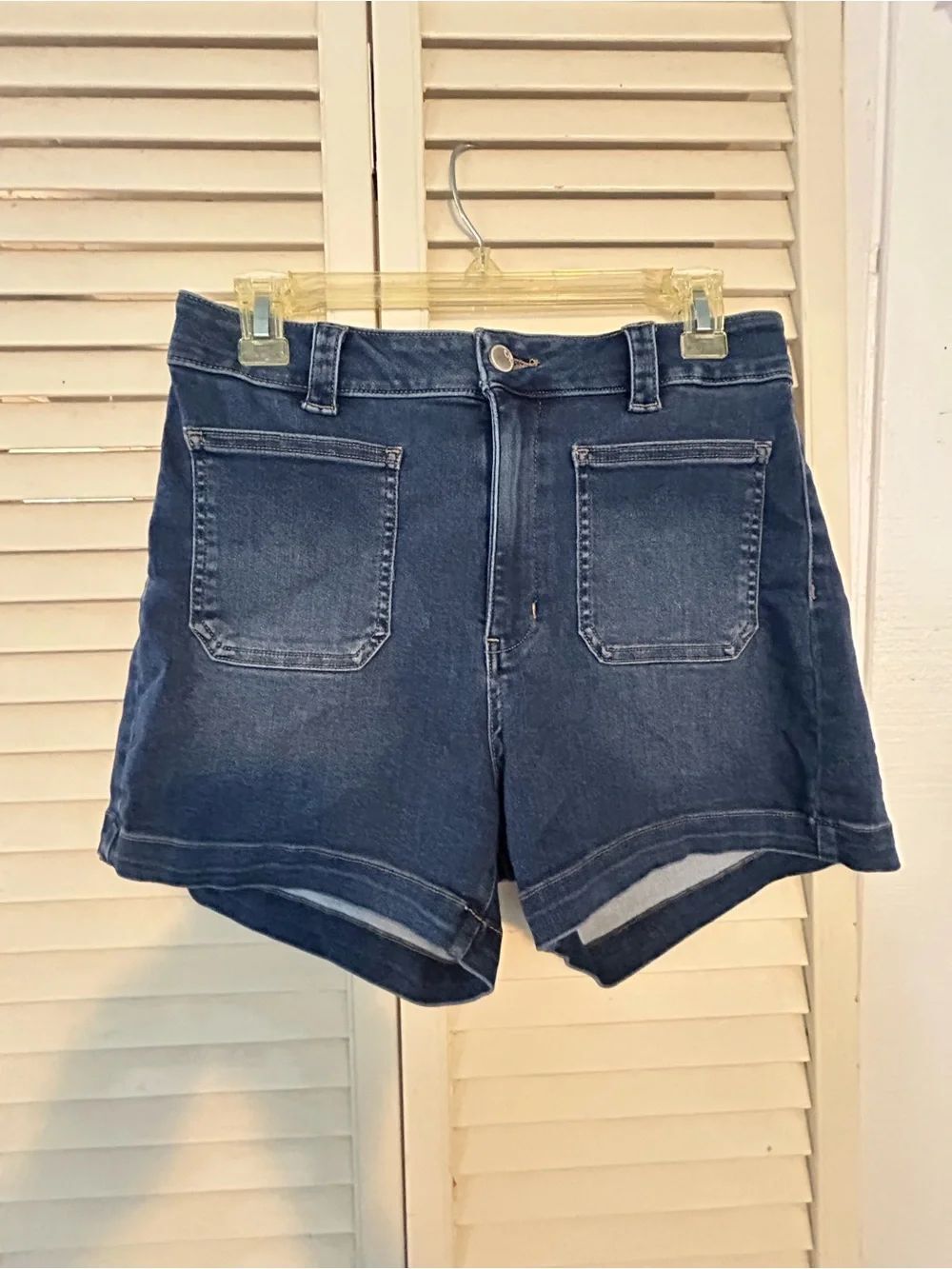 Women’s Dark Blue Denim High-Waist Jean Shorts